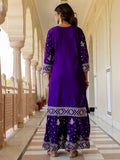 Rich Purple Zari Work Chinon Traditional Gharara Suit With Dupatta