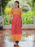 Rich Yellow Gamthi Work Rayon Festive Wear Long Kurti - Zeel Clothing