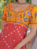 Rich Yellow Gamthi Work Rayon Festive Wear Long Kurti - Zeel Clothing