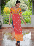 Rich Yellow Gamthi Work Rayon Festive Wear Long Kurti - Zeel Clothing