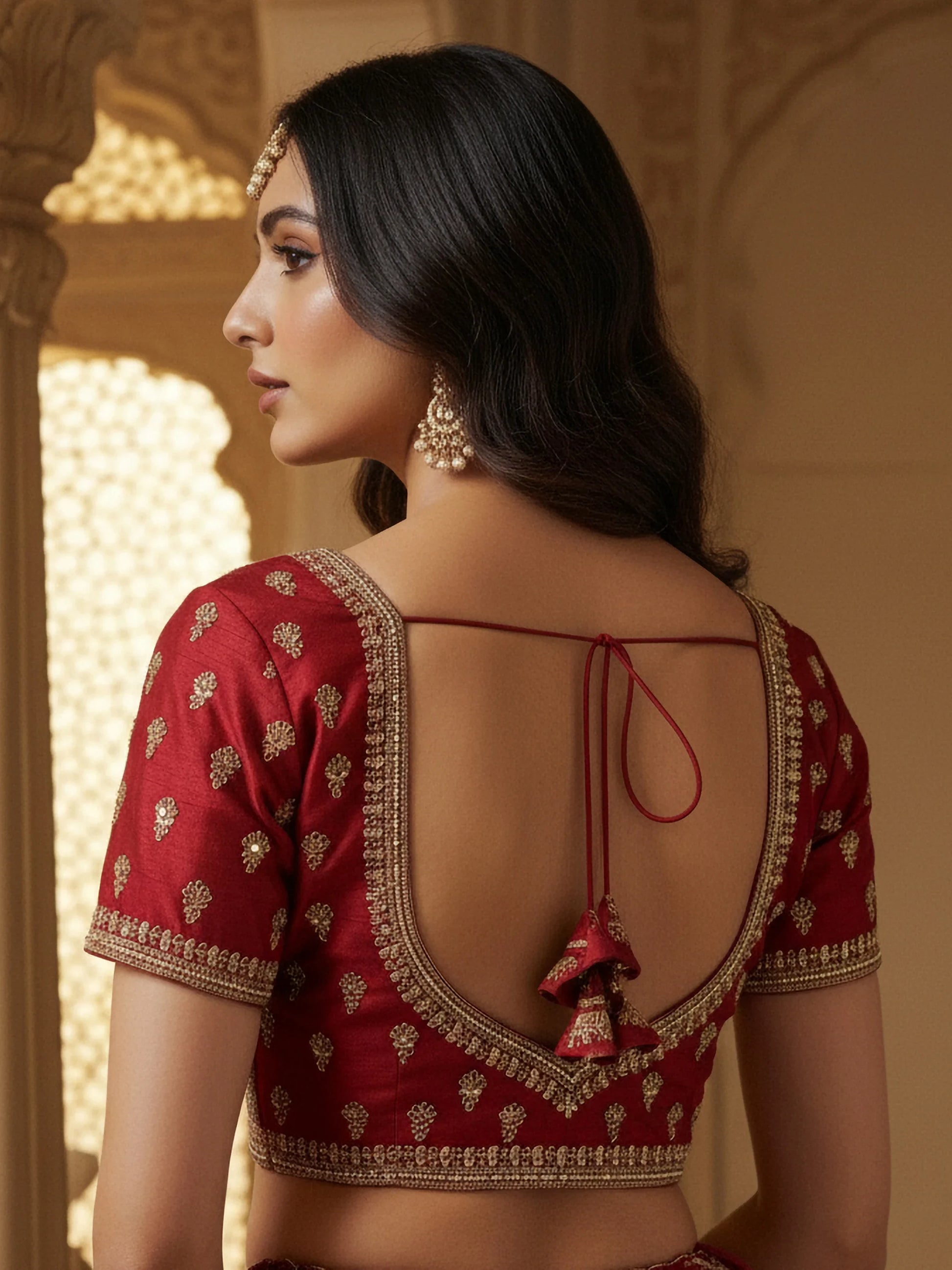 Royal Red Multi Thread Work Silk Bridal Wear Lehenga Choli With Double Dupatta