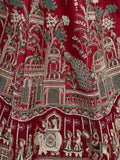 Royal Red Multi Thread Work Silk Bridal Wear Lehenga Choli With Double Dupatta
