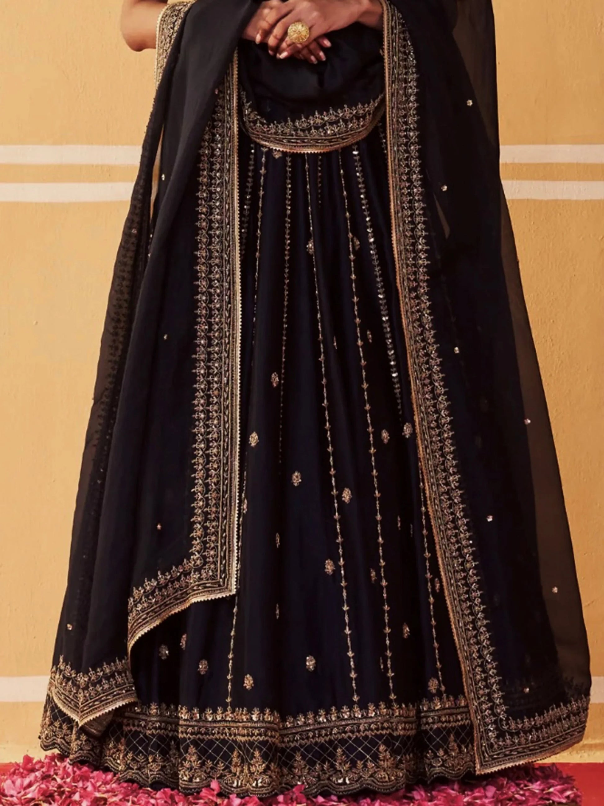 Captivating Black Sequins Work Silk Festival Wear Lehenga Choli With Dupatta