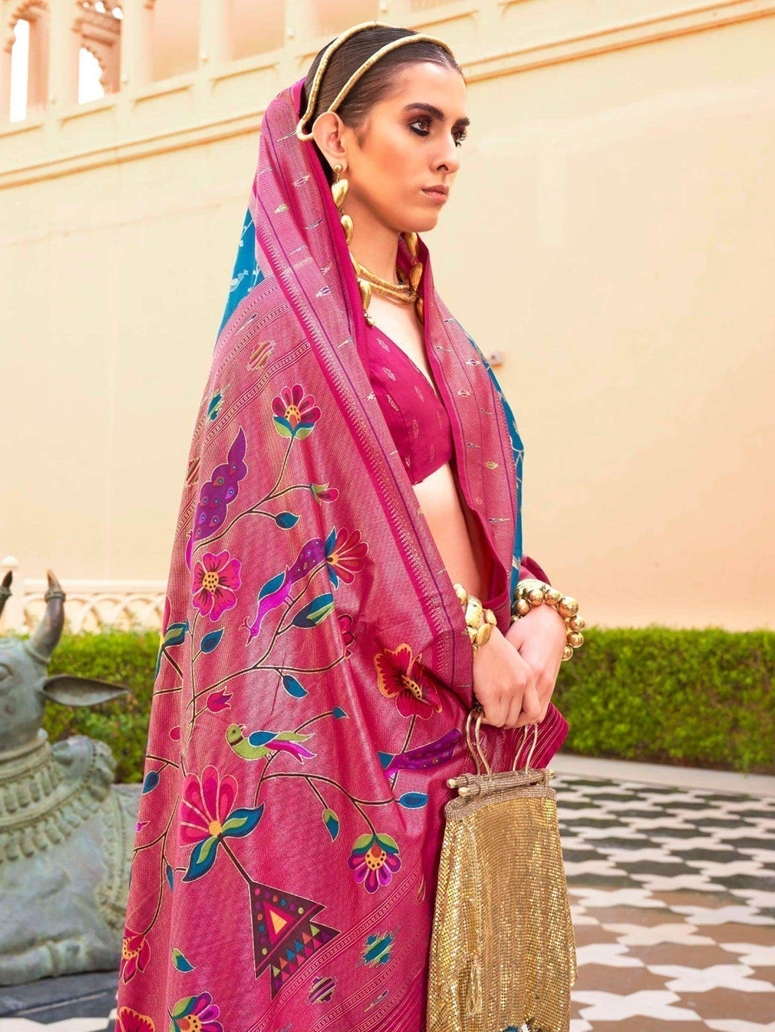 Satisfying Blue Zari Weaving Silk Traditional Saree With Blouse - Zeel Clothing