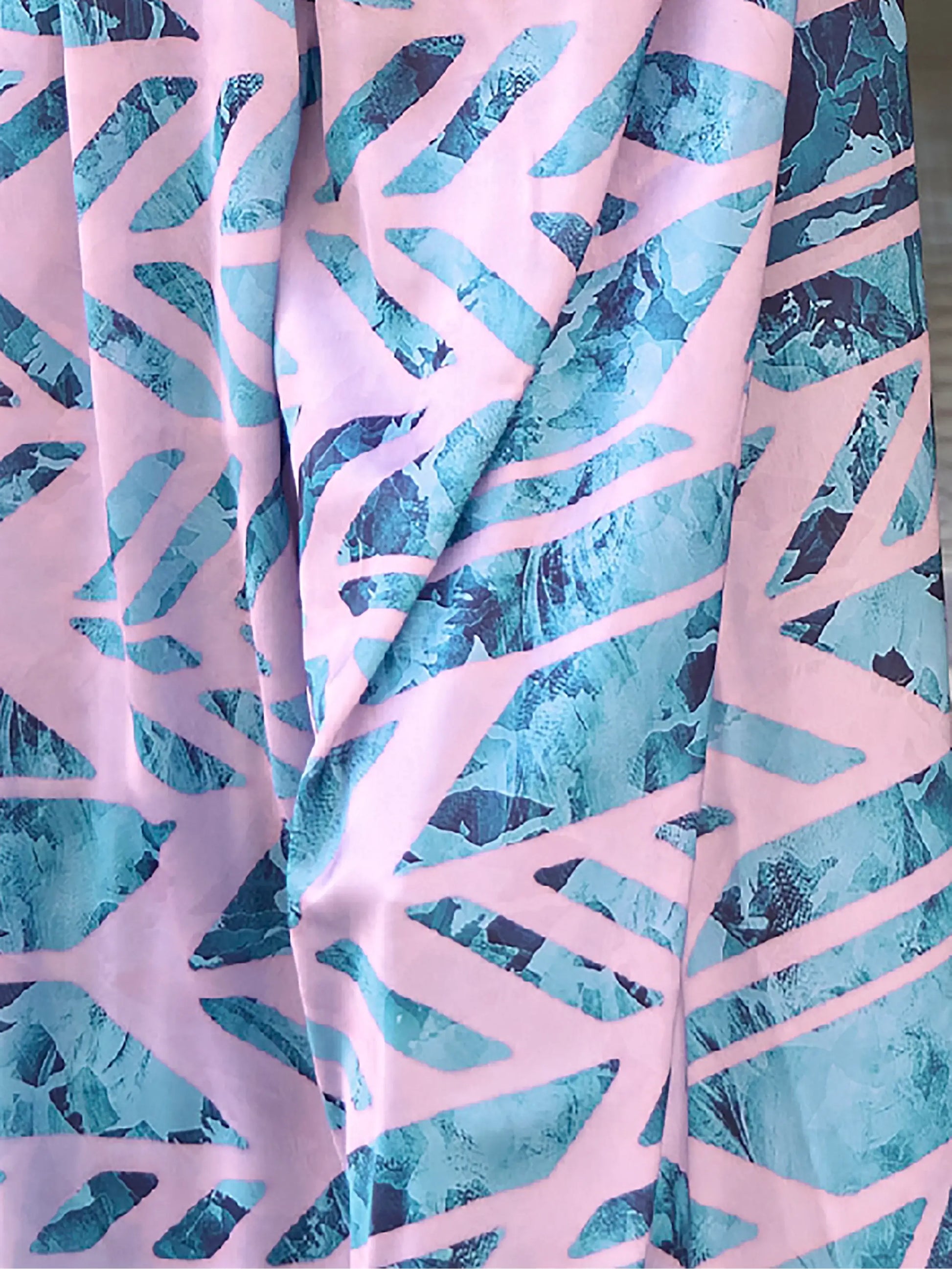 Satisfying Pink And Blue Digital Printed Satin Saree With Blouse - Zeel Clothing