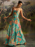 Sensational Mint Blue Floral Printed Georgette Party Wear Lehenga With Co-Ord Blouse