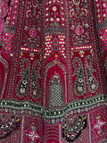 Sensational Pink Dori Work Velvet Bridal Lehenga Choli With Double Dupatta - Zeel Clothing