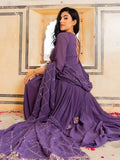 Sensational Purple Georgette Wedding Wear Gown With Sequins Embroidery Dupatta