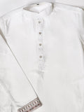 Sensational White Thread Work Silk Festive Wear Men Kurta Pant With Jacket