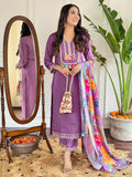 Shocking Purple Thread Embroidered Viscose Straight Suit With Dupatta - Zeel Clothing