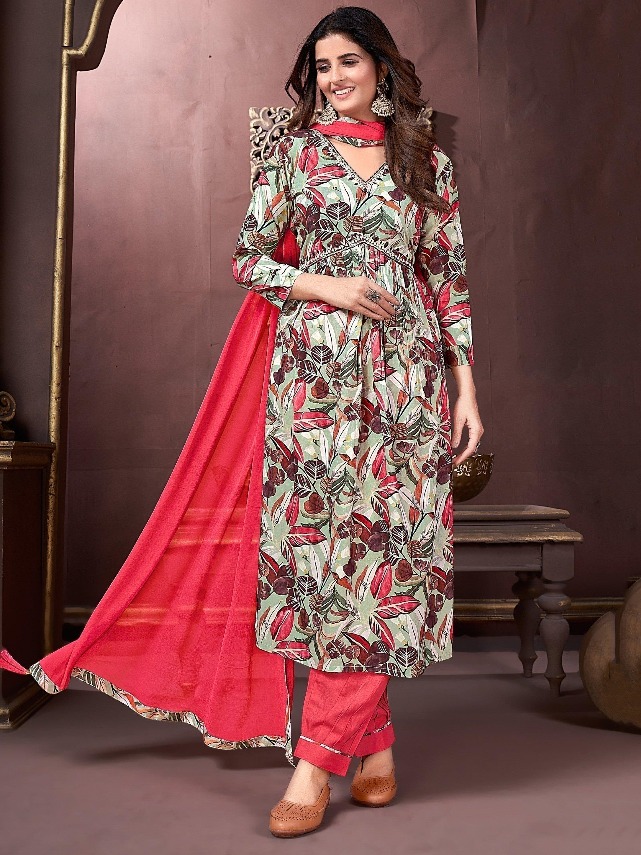 Floral salwar kameez shop