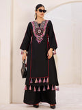Significant Black Thread Embroidered Rayon Festive Wear Co-Ord Set - Zeel Clothing