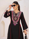 Significant Black Thread Embroidered Rayon Festive Wear Co-Ord Set - Zeel Clothing