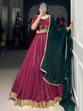 Sophisticated Maroon Gota Patti Rayon Lehenga Choli With Dupatta - Zeel Clothing