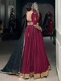 Sophisticated Maroon Gota Patti Rayon Lehenga Choli With Dupatta - Zeel Clothing