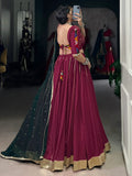 Sophisticated Maroon Gota Patti Rayon Lehenga Choli With Dupatta - Zeel Clothing