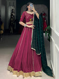 Sophisticated Maroon Gota Patti Rayon Lehenga Choli With Dupatta - Zeel Clothing