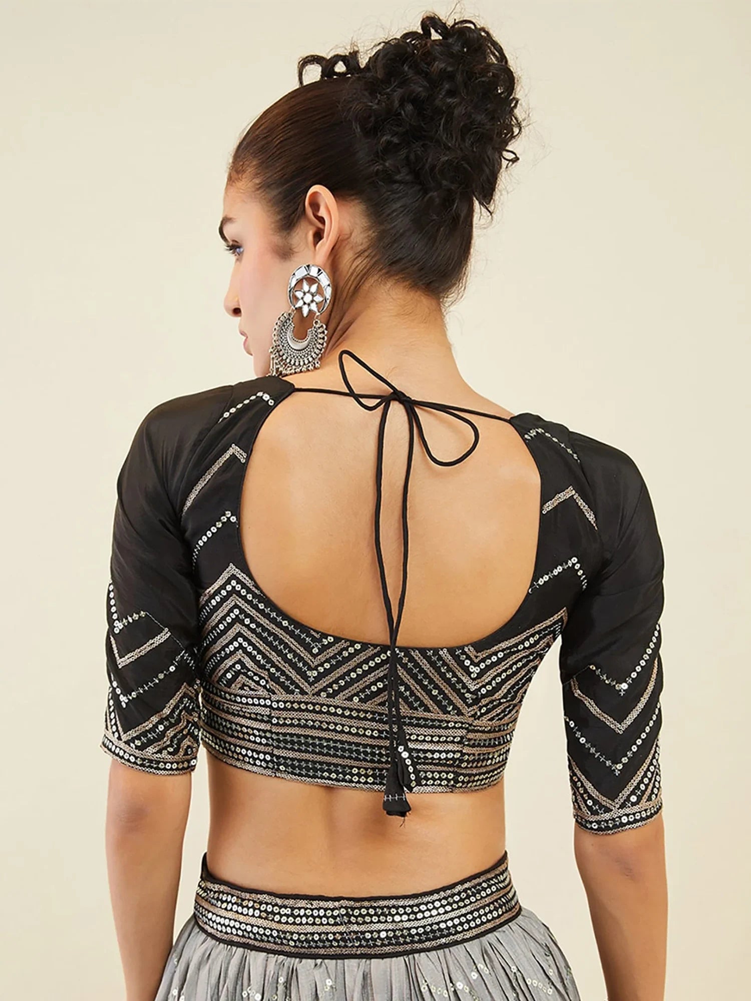 Sparkle Black Sequins Art Silk Cocktail Party Wear Lehenga Choli - Zeel Clothing