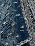 Sparkling Teal Blue Zircon Work Net Event Wear Lehenga Choli