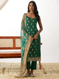 Special Green Thread Work Organza Mehendi Wear Suit With Dupatta - Zeel Clothing