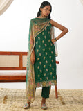 Special Green Thread Work Organza Mehendi Wear Suit With Dupatta - Zeel Clothing
