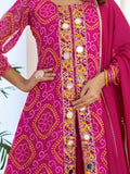 Special Hot Pink Embroidered Georgette Function Wear Palazzo Suit With Dupatta