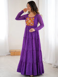 Special Purple Laheriya Printed Georgette Navratri Special Gown