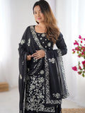 Spectacular Black Sequins Georgette Eid Special Sharara Suit - Zeel Clothing
