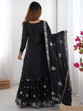 Spectacular Black Sequins Georgette Eid Special Sharara Suit - Zeel Clothing
