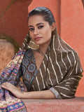 Spectacular Brown Digital Printed Crepe Festival Wear Saree - Zeel Clothing