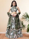 Spectacular Green Sequins Net Party Wear Lehenga Choli With Dupatta - Zeel Clothing