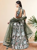 Spectacular Green Sequins Net Party Wear Lehenga Choli With Dupatta - Zeel Clothing