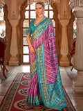 Spectacular Light Purple Patola Printed Silk Festival Wear Saree With Blouse - Zeel Clothing