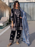 Spectacular Navy Blue Zari Embroidery Velvet Wedding Wear Salwar Kameez