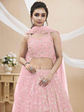 Spectacular Pink Sequins Georgette Wedding Wear Lehenga Choli - Zeel Clothing