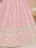 Spectacular Pink Sequins Georgette Wedding Wear Lehenga Choli - Zeel Clothing