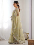 Spectacular Pista Green Sequins Net Festival Wear Saree With Blouse - Zeel Clothing