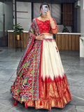 Spectacular Red Paithni Print Silk Festive Wear Lehenga Choli - Zeel Clothing