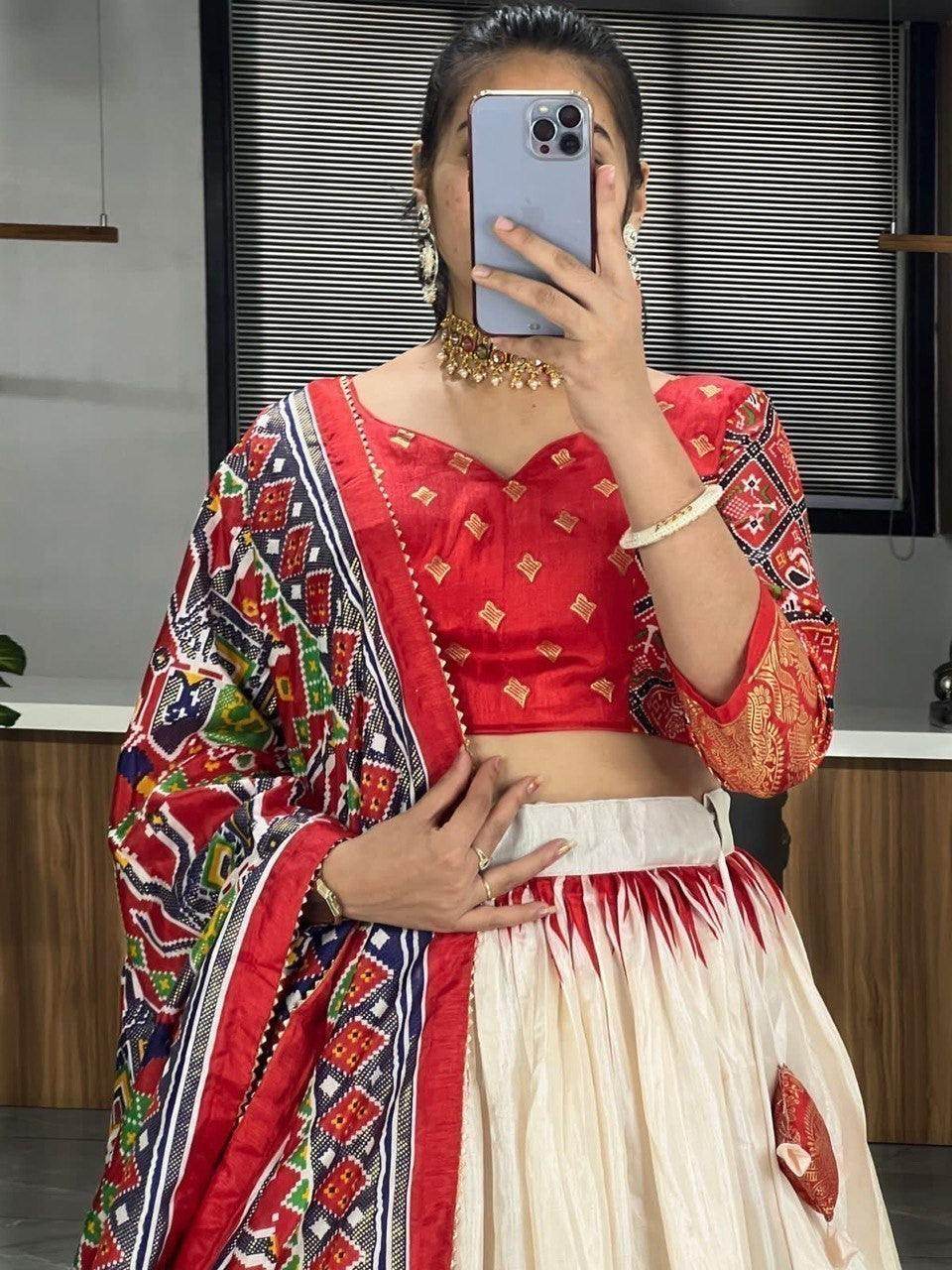 Spectacular Red Paithni Print Silk Festive Wear Lehenga Choli - Zeel Clothing