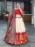 Spectacular Red Paithni Print Silk Festive Wear Lehenga Choli - Zeel Clothing