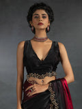 Spectacular Red Shaded Satin Wedding Wear Saree With Blouse - Zeel Clothing