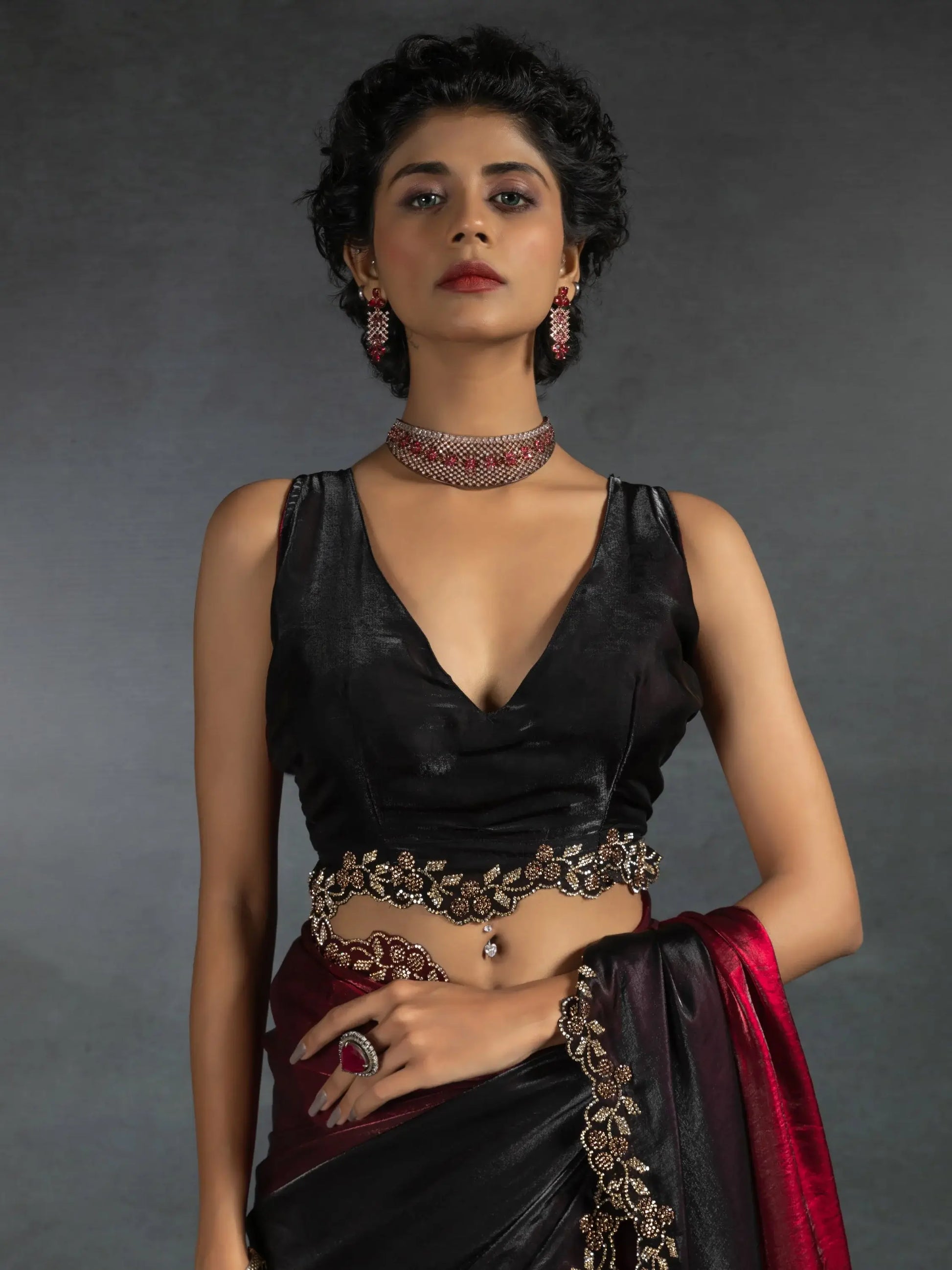 Spectacular Red Shaded Satin Wedding Wear Saree With Blouse - Zeel Clothing