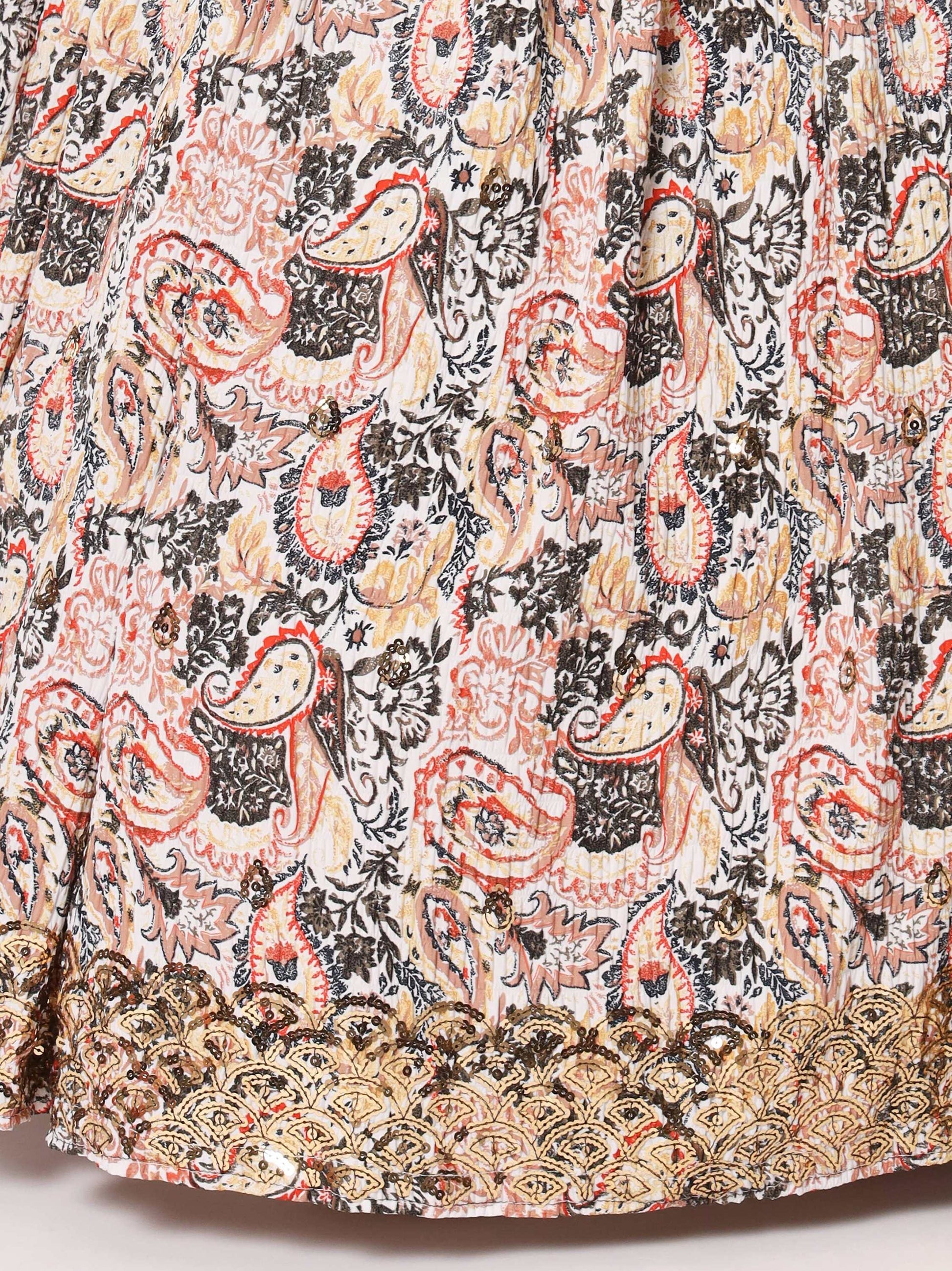 Spectacular White Digital Printed Art Silk Navratri Lehenga Choli - Zeel Clothing