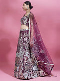 Spectacular Wine Sequins Net Engagement Wear Lehenga Choli - Zeel Clothing