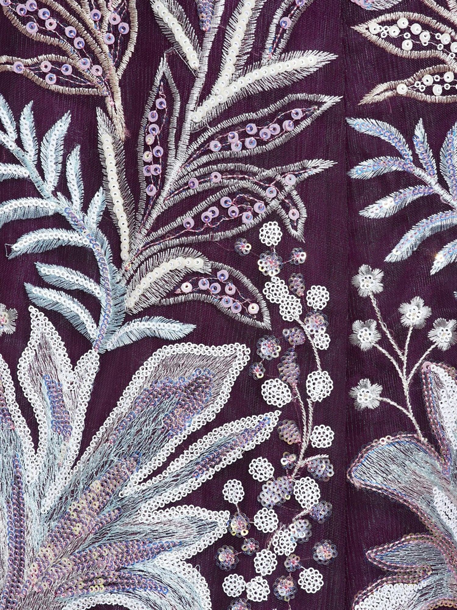 Spectacular Wine Sequins Net Engagement Wear Lehenga Choli - Zeel Clothing