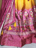 Spectacular Yellow Digital Printed Art Silk Haldi Wear Lehenga Choli - Zeel Clothing