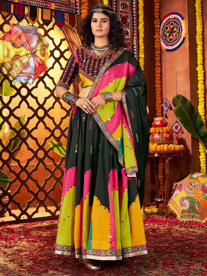 Splendid Black Digital Printed Silk Festive Special Lehenga With Blouse - Zeel Clothing