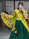 Splendid Green Digital Print Silk Traditional Lehenga Choli With Dupatta - Zeel Clothing