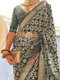 Splendid Green Digital Printed Silk Traditional Saree With Blouse - Zeel Clothing