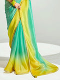 Splendid Green Sequins Border Work Organza Mehendi Wear Saree - Zeel Clothing